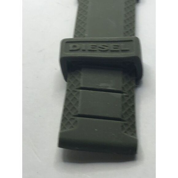 Diesel Watch Parts 2 Piece Silicone Half Band Only Clasp Army Green 22mm PY205 - Picture 3 of 8
